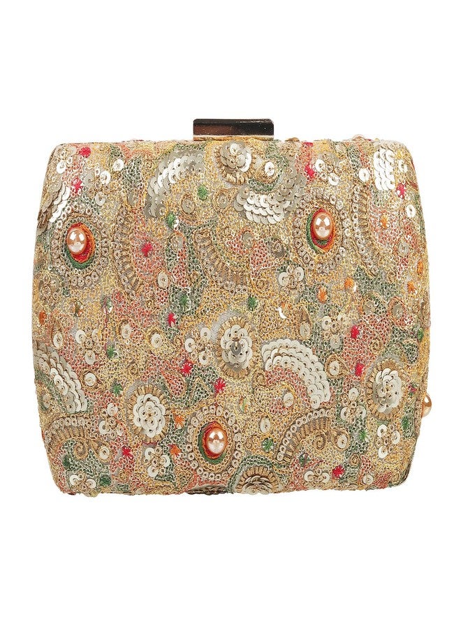 Metro Womens Synthetic Gold Clutch (One Size) - Image 1
